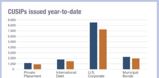 CUSIP issuance up YoY, but March decline signals concern