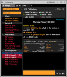 IB Connect Cross-Firm Chatbot - Order Update BCard Example