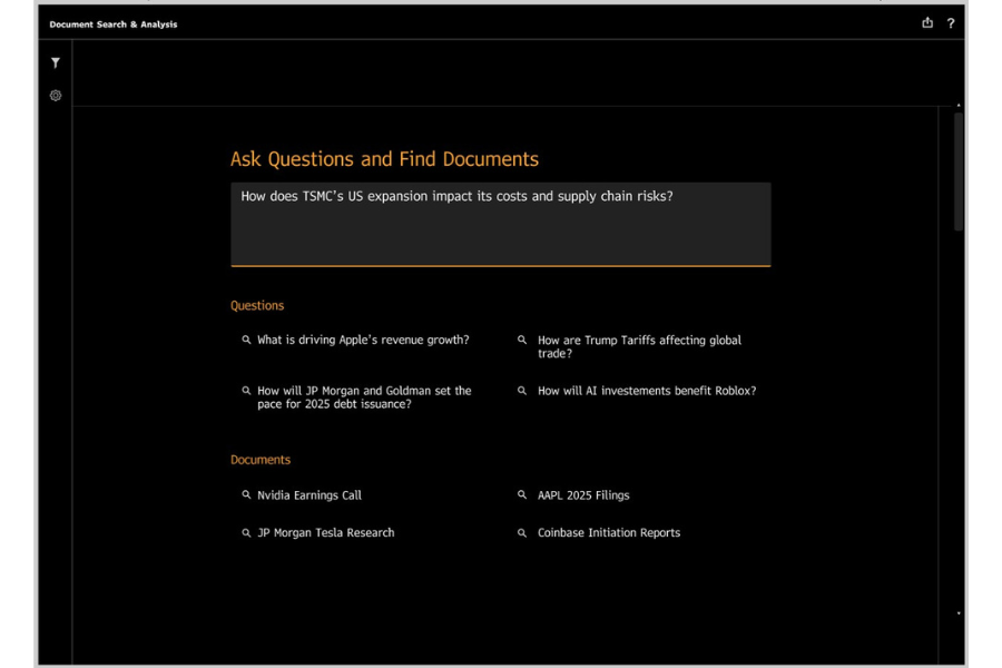 Document Search & Analysis, Bloomberg
